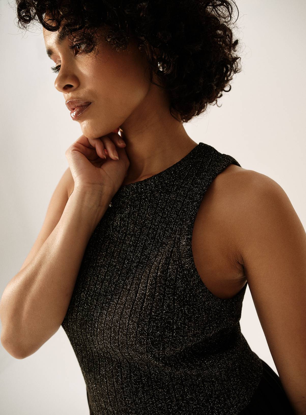 Black Sparkle Layer Midaxi Racer Dress 12 - Image 2
