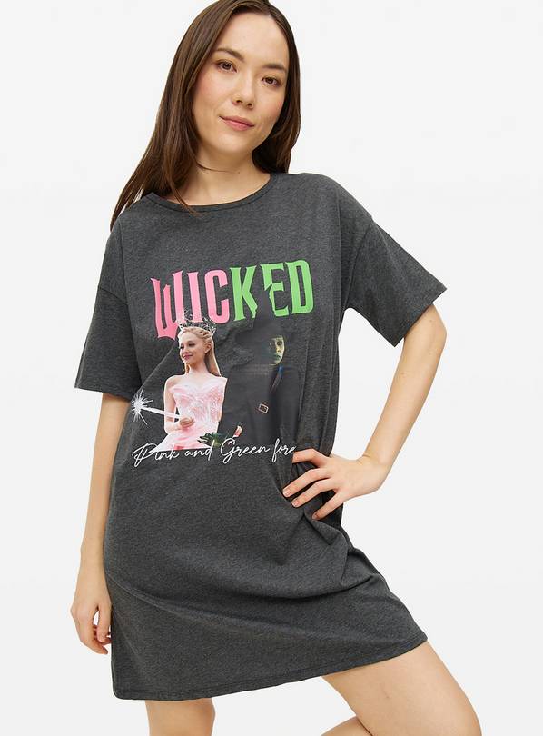 WICKED Charcoal Character Print Nightdress L