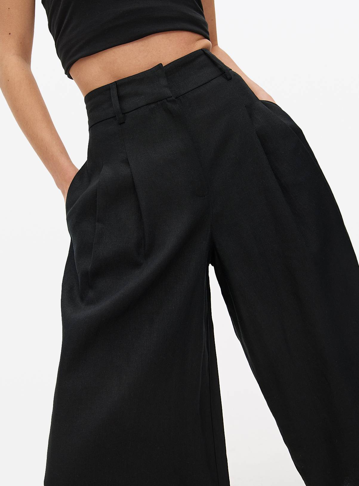Black Linen Blend Co-ord Culottes 12 - Image 3