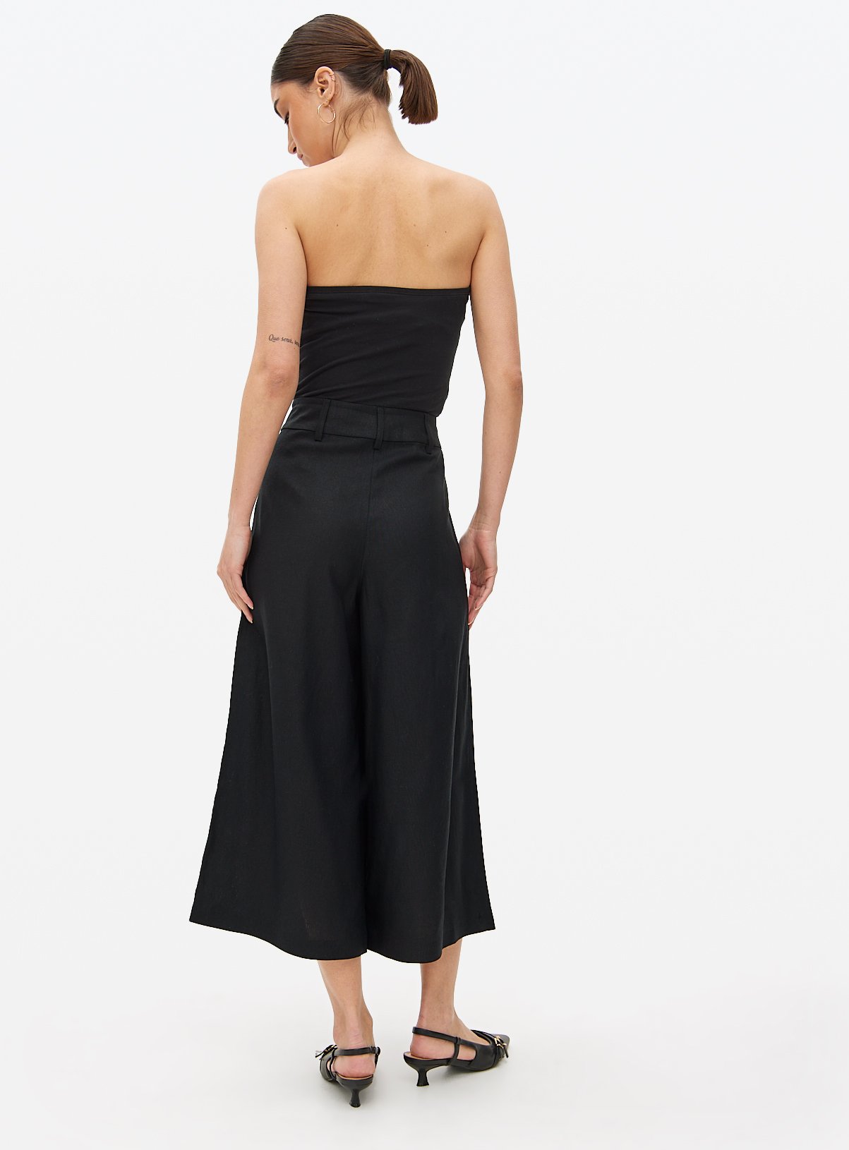 Black Linen Blend Co-ord Culottes 12 - Image 4 thumbnail