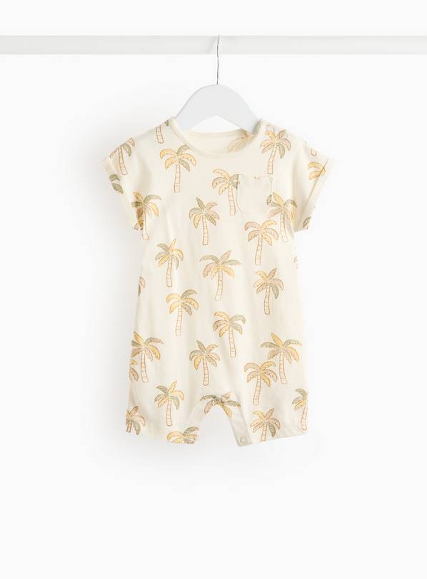 Cream Palm Tree Print Romper 9-12 months