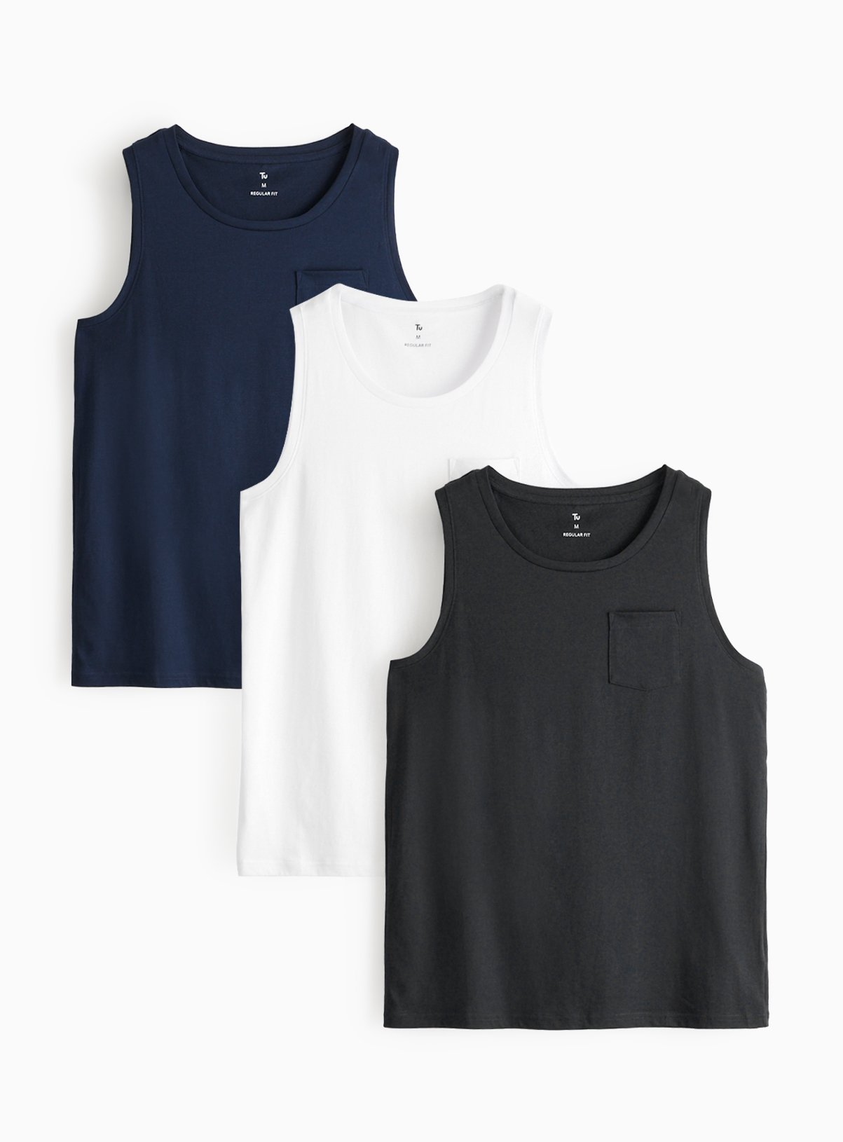 Men's Regular Fit Sleeveless Vest 3 Pack