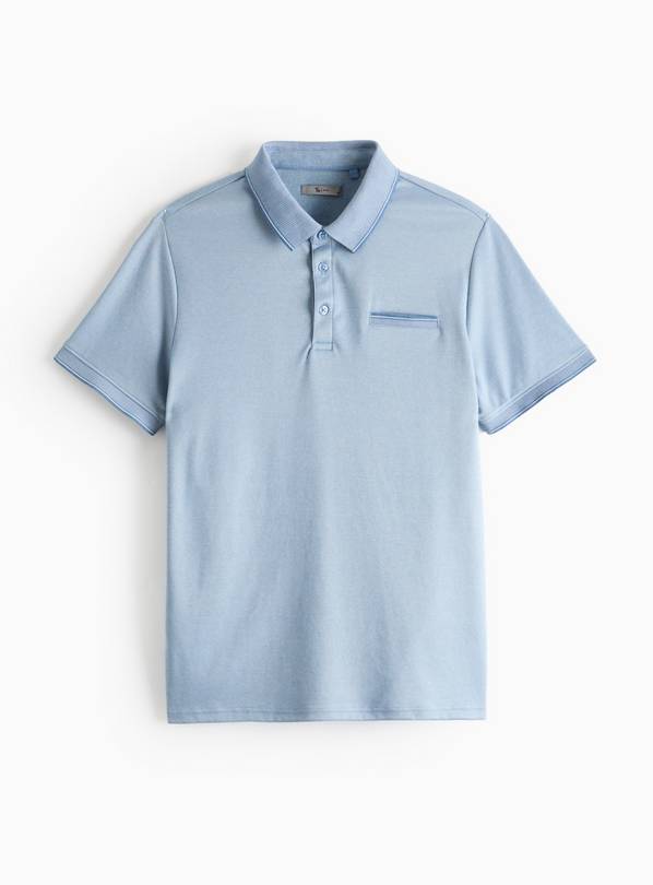 Blue Two Tone Polo Shirt L