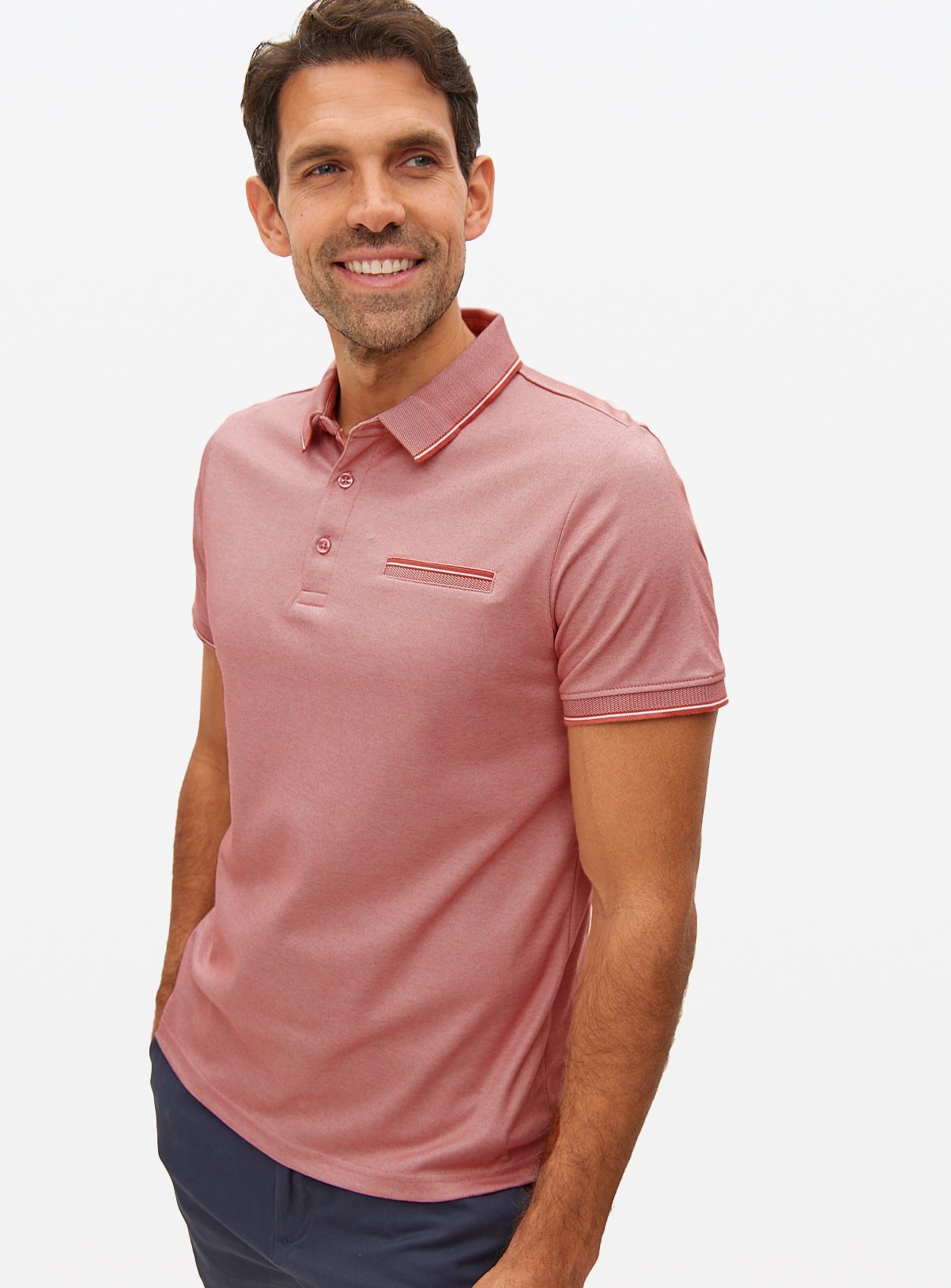 Pink Two Tone Polo Shirt XXL