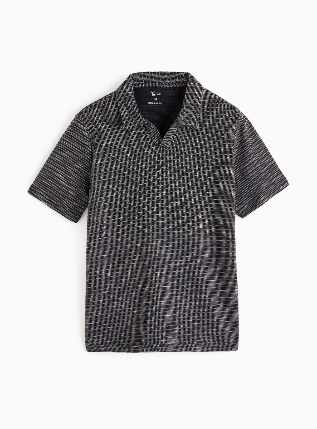 Black Revere Collar Polo Shirt XL - Image 3 thumbnail