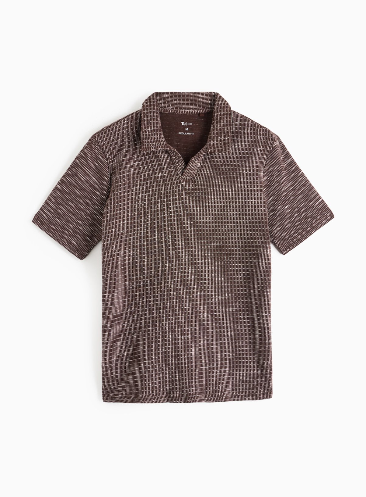 Brown Revere Collar Polo Shirt XL - Image 3 thumbnail