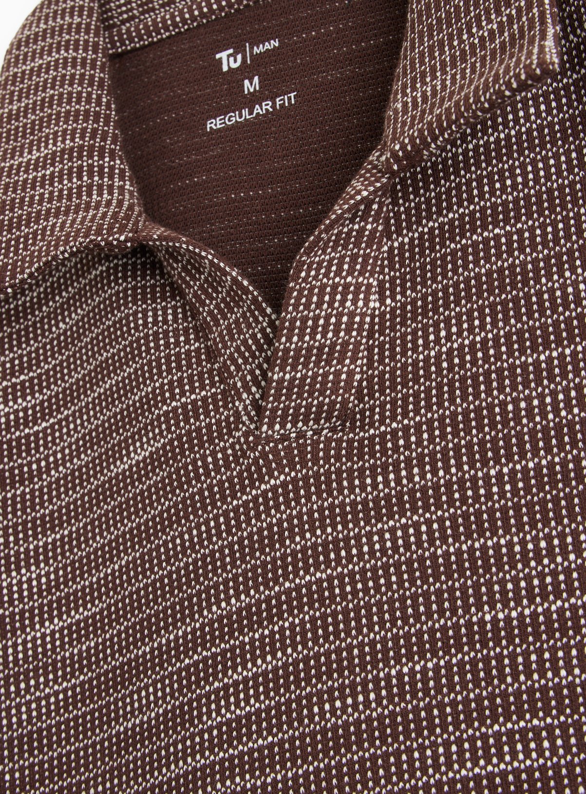 Brown Revere Collar Polo Shirt XL - Image 4 thumbnail
