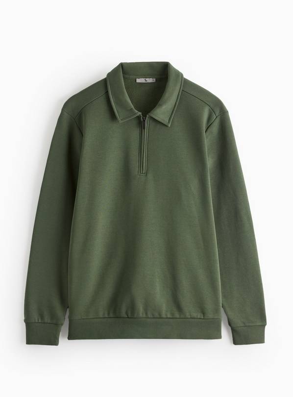 Khaki Quarter Zip Sweatshirt XL