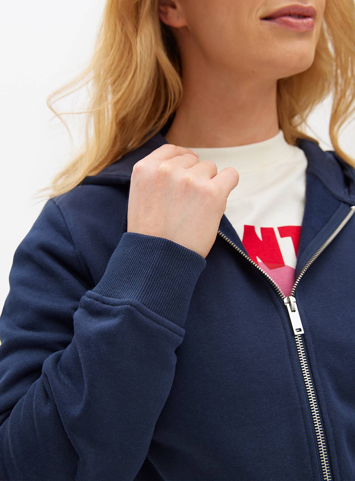 Navy Zip-Through Coord Hoodie S - Image 3