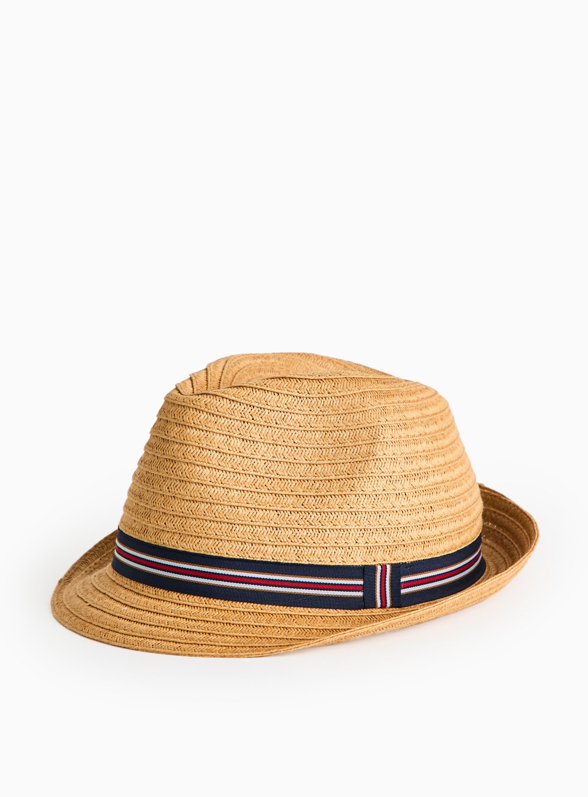 Men's Neutral Straw Trilby Hat One Size