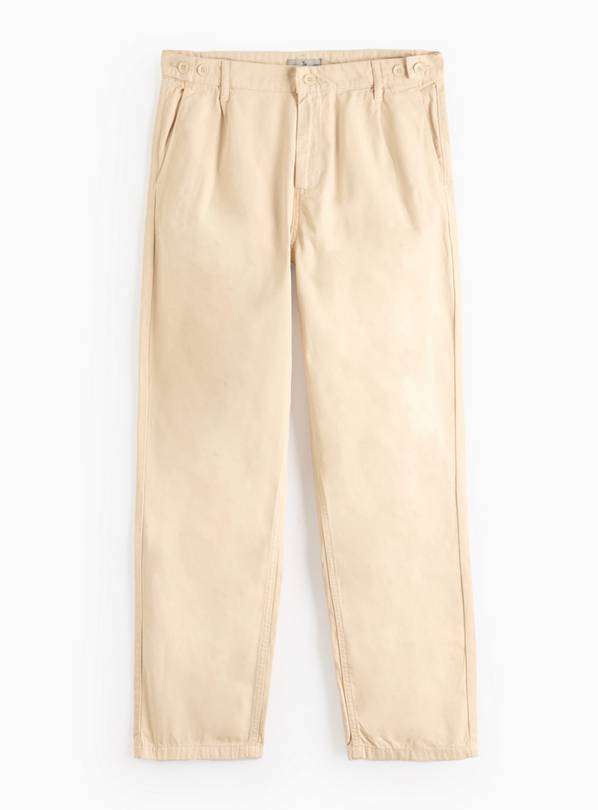 Stone Straight Leg Canvas Trousers  44R