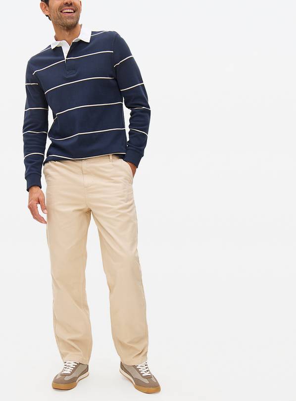 Stone Straight Leg Canvas Trousers  38S