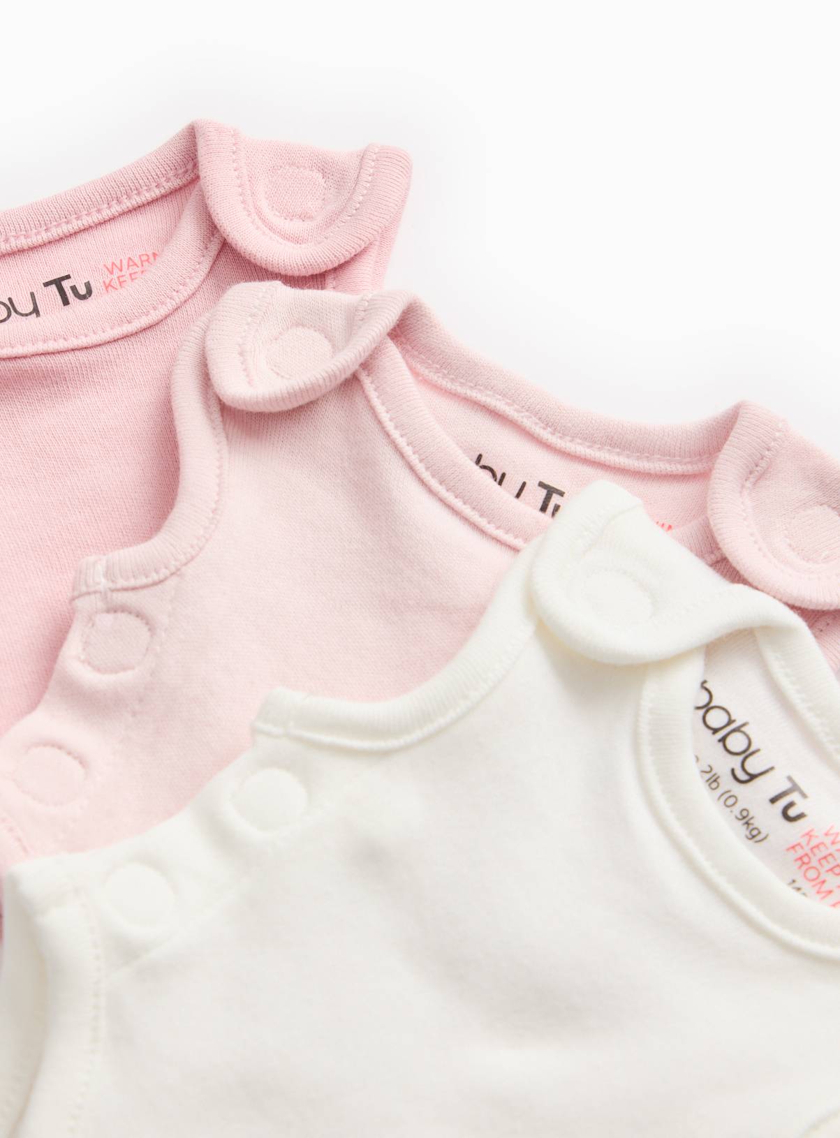 Pink Premature Bodysuits 3 Pack 4lbs - 1.8kg - Image 3