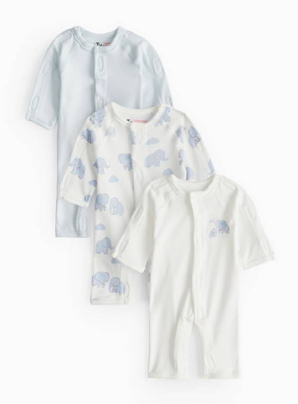 Premature Blue Sleepsuits 3 Pack 3lbs - 1.4kg