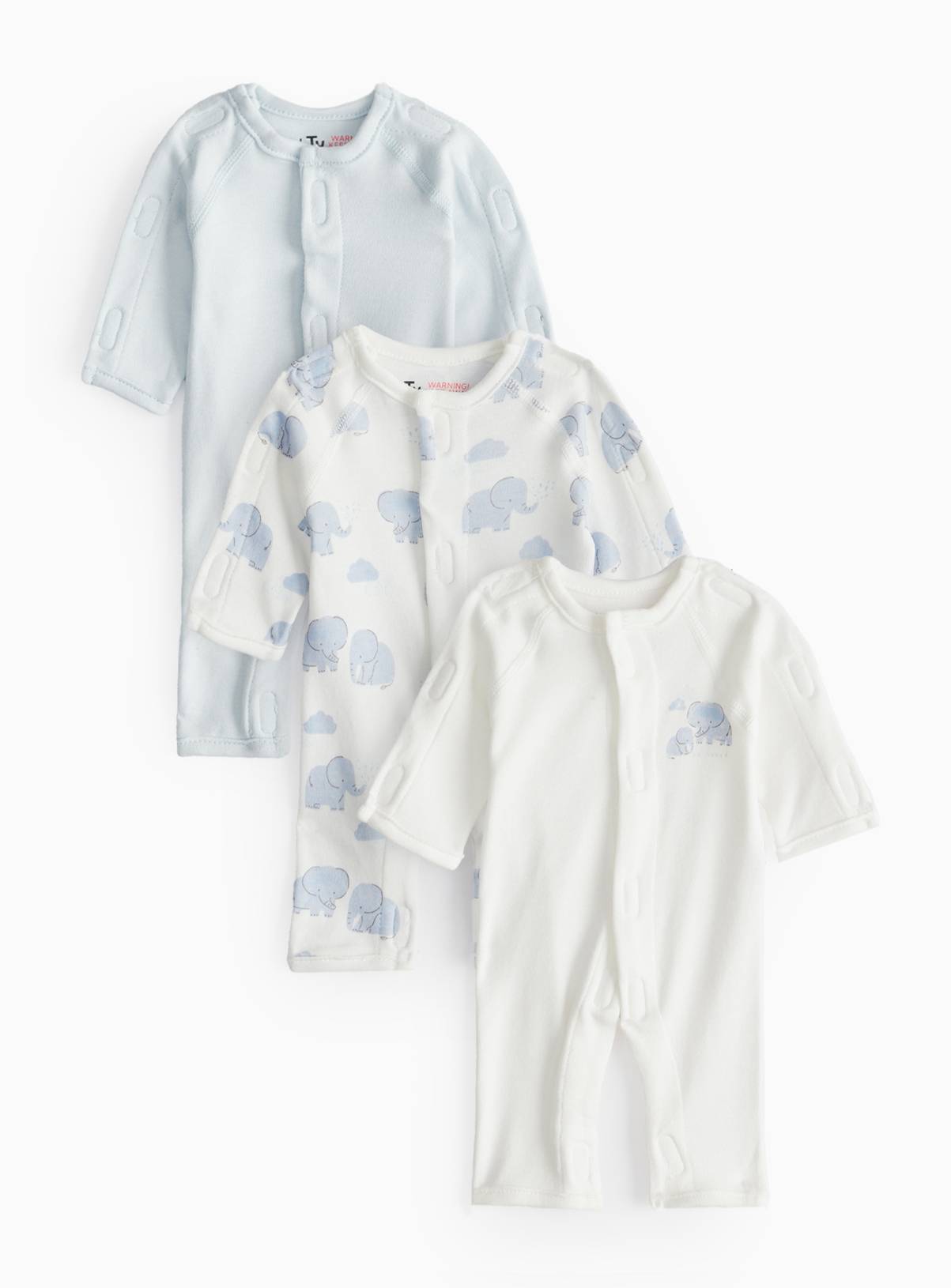 Premature Blue Sleepsuits 3 Pack 3lbs - 1.4kg - Image 1