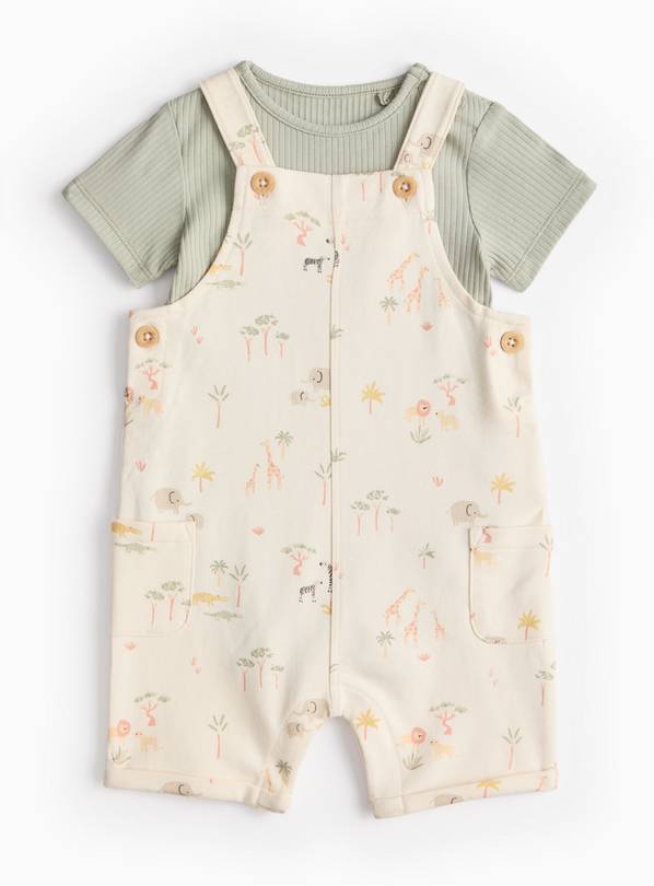 Safari Bodysuit & Dungaree Set Up to 3 mths