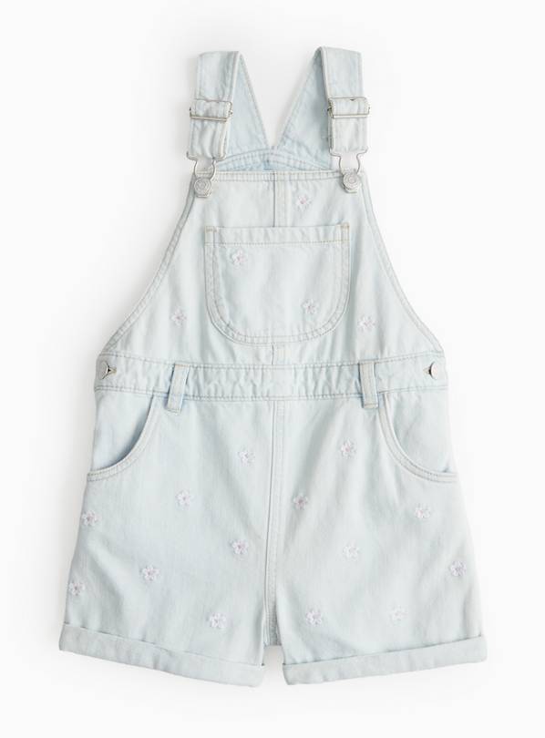 Flower Embroidered Denim Bib Dungarees  9 years