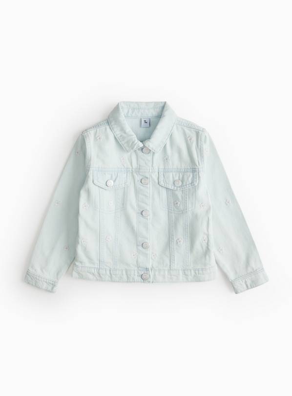 Daisy Embroidered Blue Denim Jacket 5-6 years