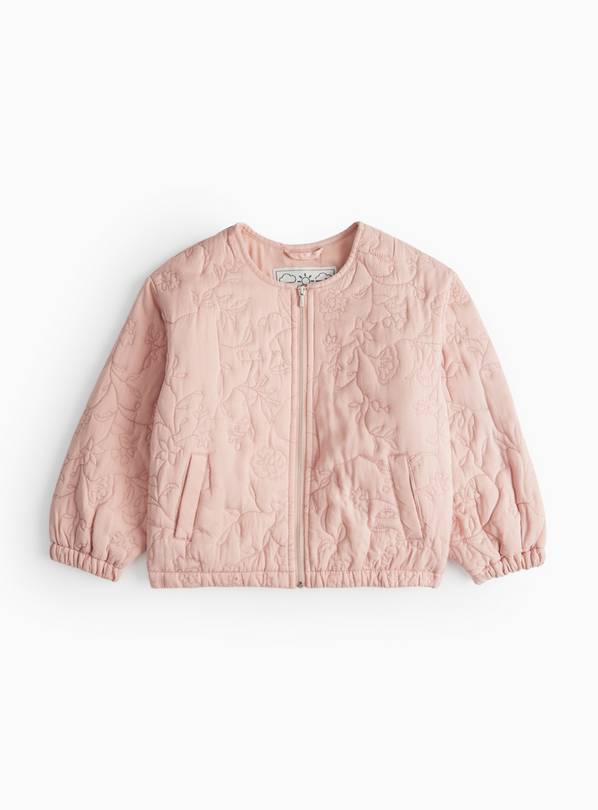 Pink Quilted Embroidered Jacket 5-6 years