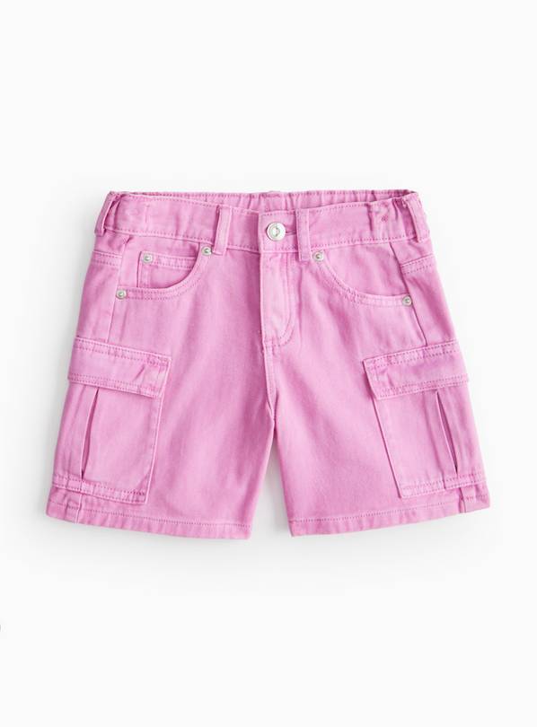 Pink Cargo Denim Shorts 6 years