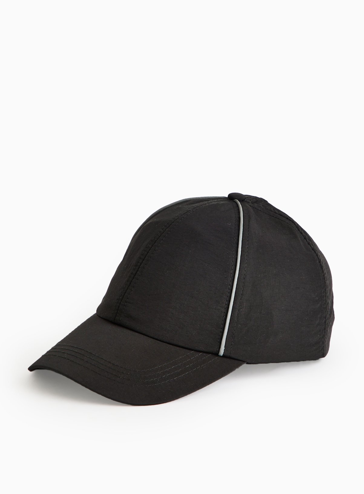 Men's Black Piping Detail Sports Cap One Size