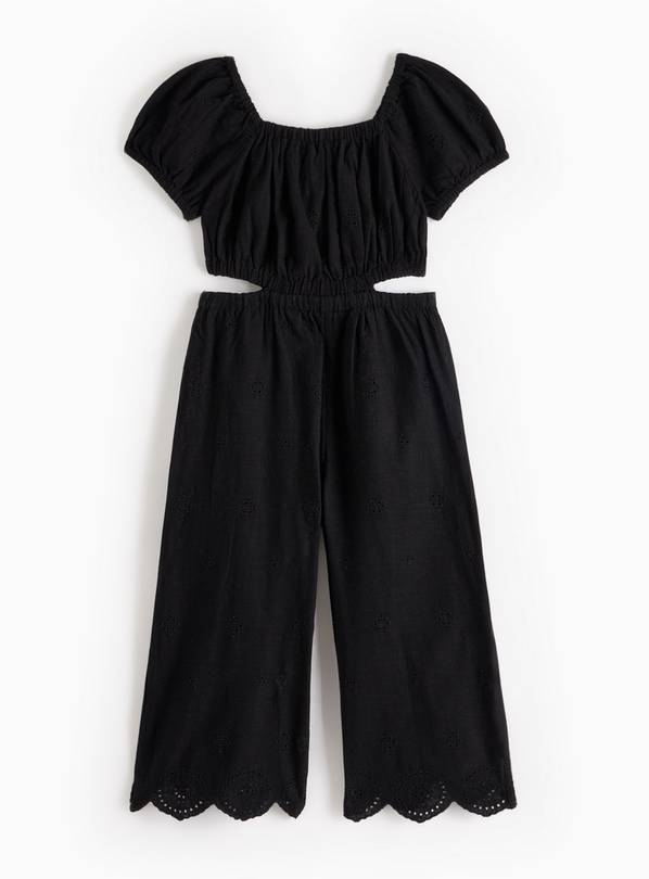 Black Broderie Cut-Out Jumpsuit 6 years