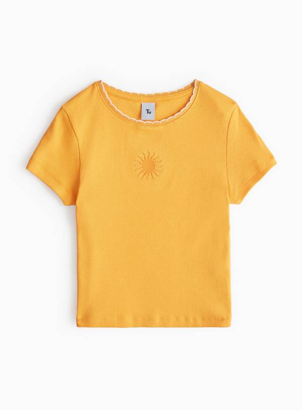 Orange Slim Fit Ribbed T-Shirt 5 years