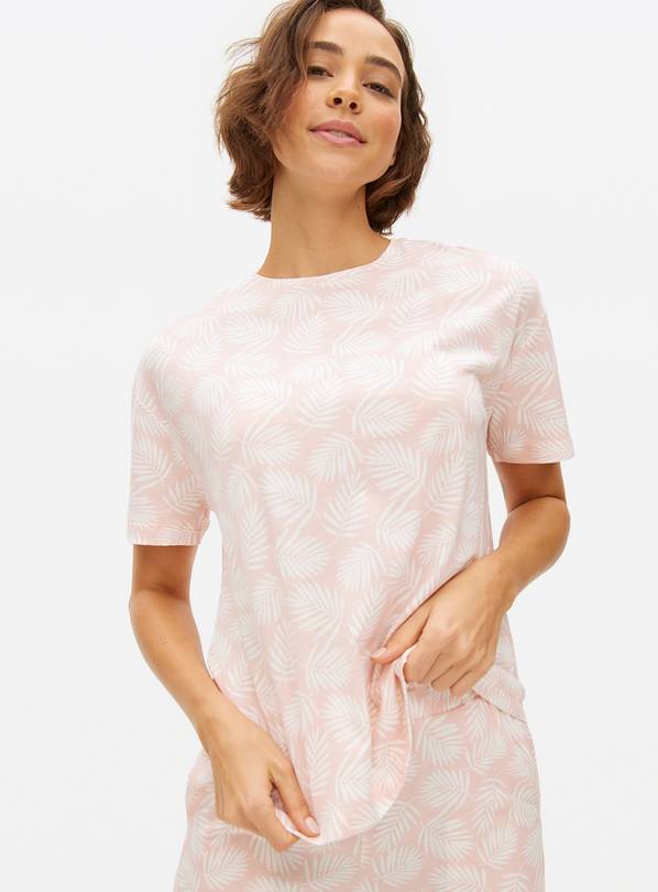 Pink Leaf Print Co-ord Pyjama Top XXL