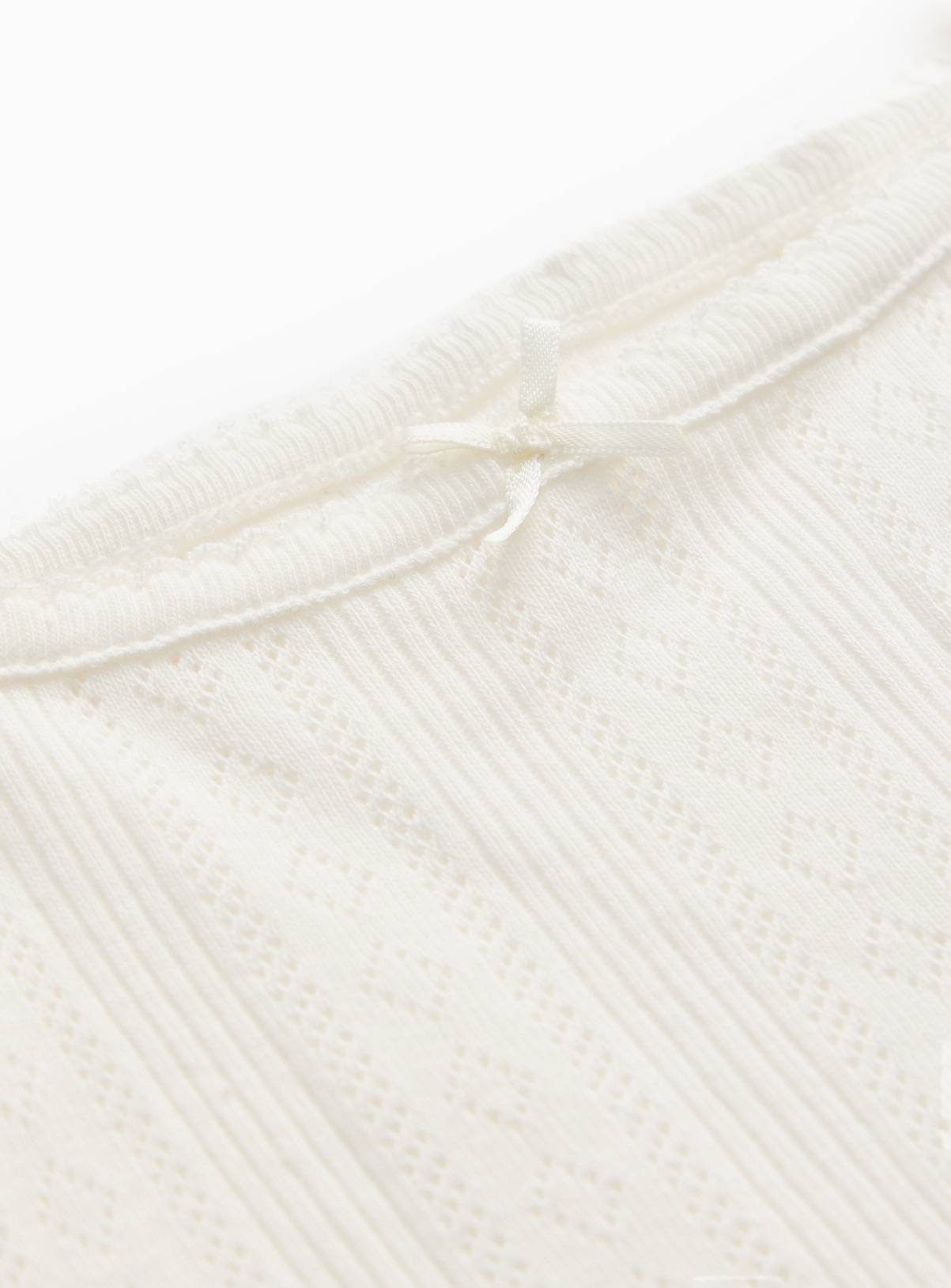 White Pointelle Strappy Bodysuit 5 Pack Newborn - Image 2