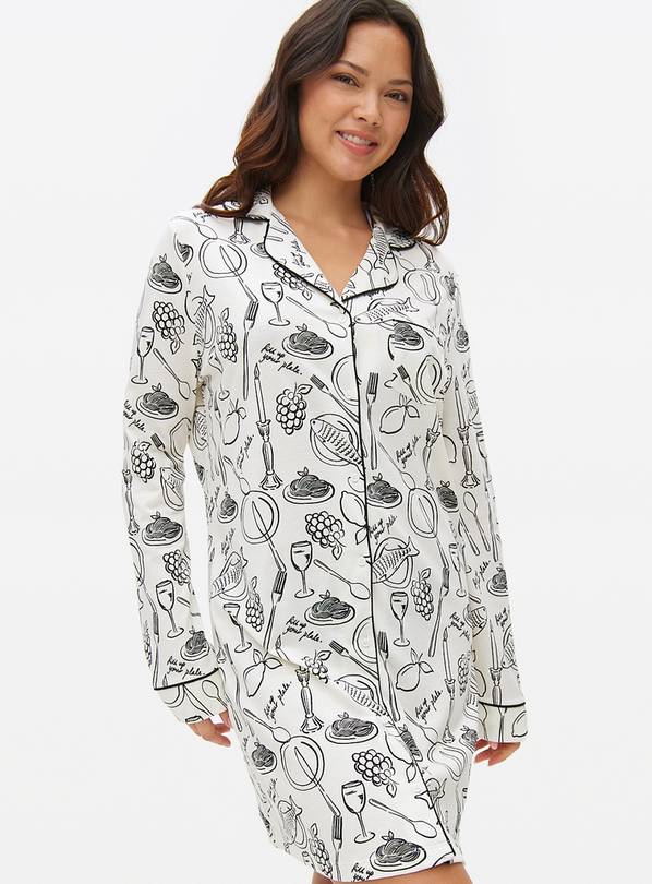 Mono Wine & Dine Printed Nightshirt L