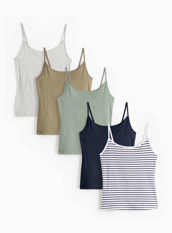 Neutral Strappy Vests 5 Pack 24