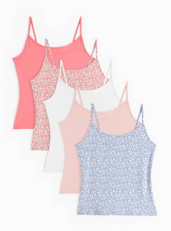 Ditsy Floral Print Cami Vest Tops 5 Pack 24