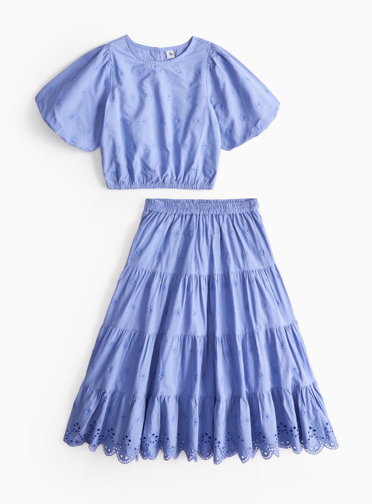 Blue Blue Broderie Skirt & Top Set (7 Years) - Tu by Sainsbury's