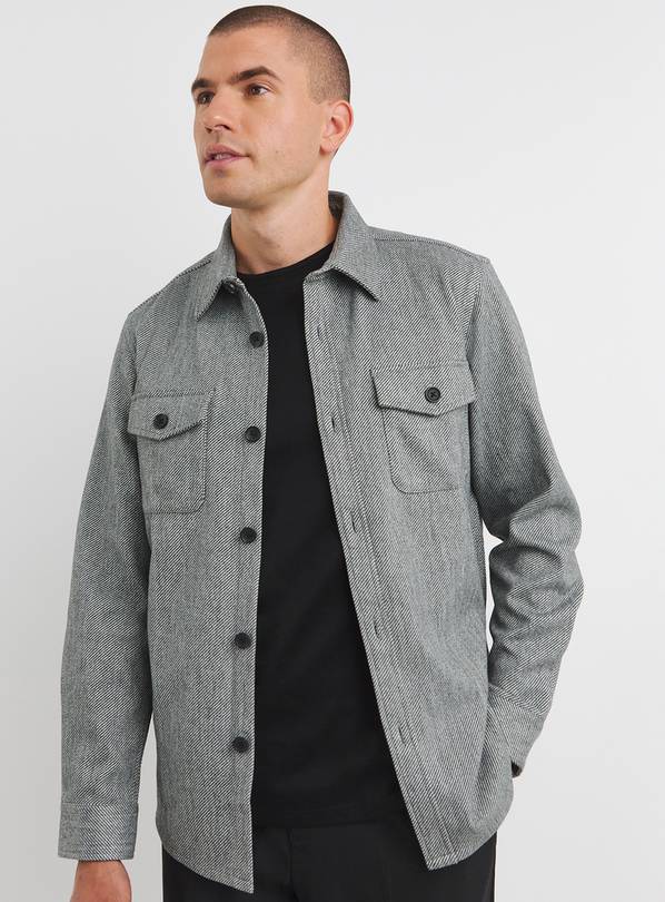 JACAMO Double Pocket Textured Twill Overshirt 1XL