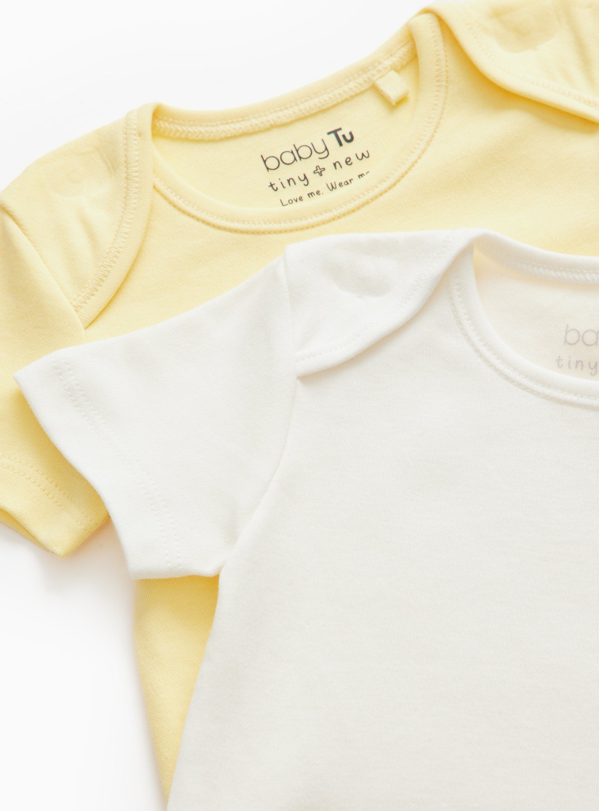White & Yellow Short Sleeve Bodysuit 7 Pack Newborn - Image 2 thumbnail