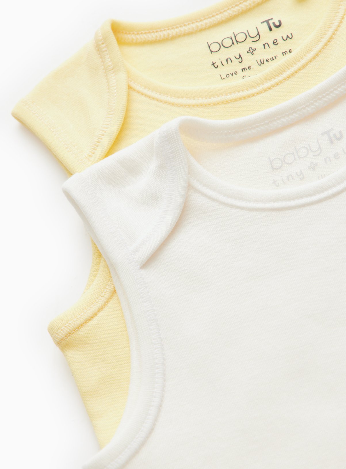 White & Yellow Sleeveless Bodysuit 7 Pack Up to 1 mth - Image 2 thumbnail