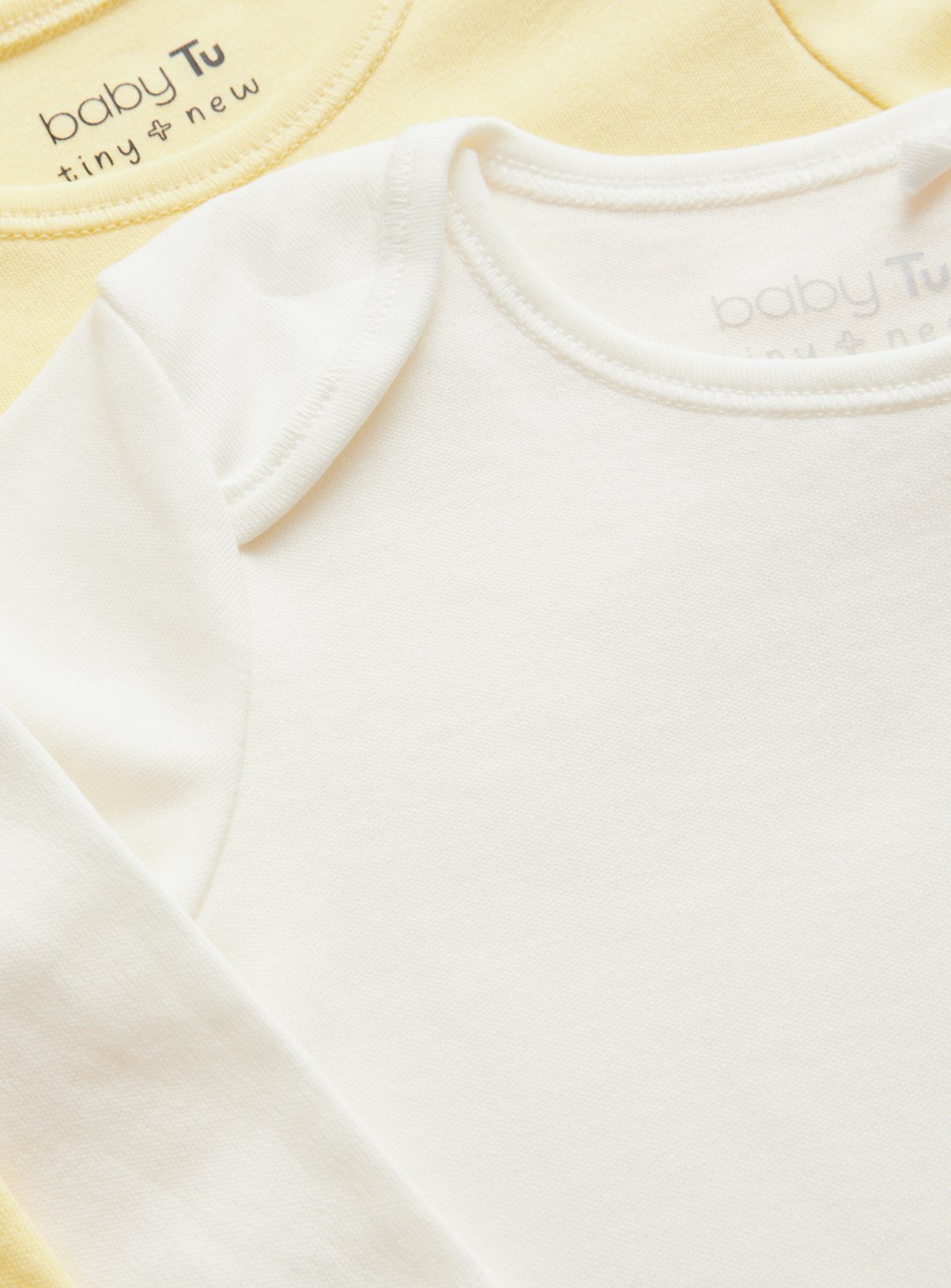 White & Yellow Long Sleeve Bodysuit 7 Pack Newborn - Image 2 thumbnail