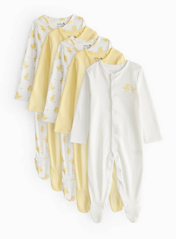 Duck Printed Bodysuit 5 Pack Tiny Baby