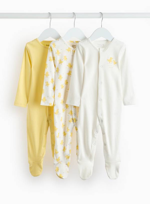 Easter Chick Print Sleepsuit 3 Pack Up to 1 mth