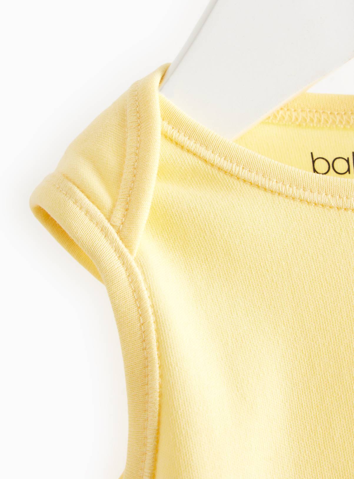 White & Yellow Sleeveless Bodysuit 3 Pack Up to 3 mths - Image 2