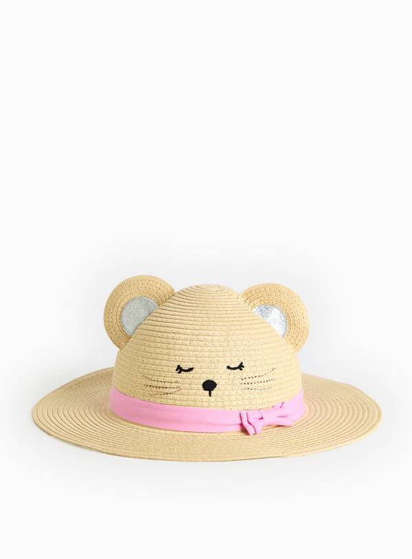 Novelty Cat Straw Sun Hat  1-2 years