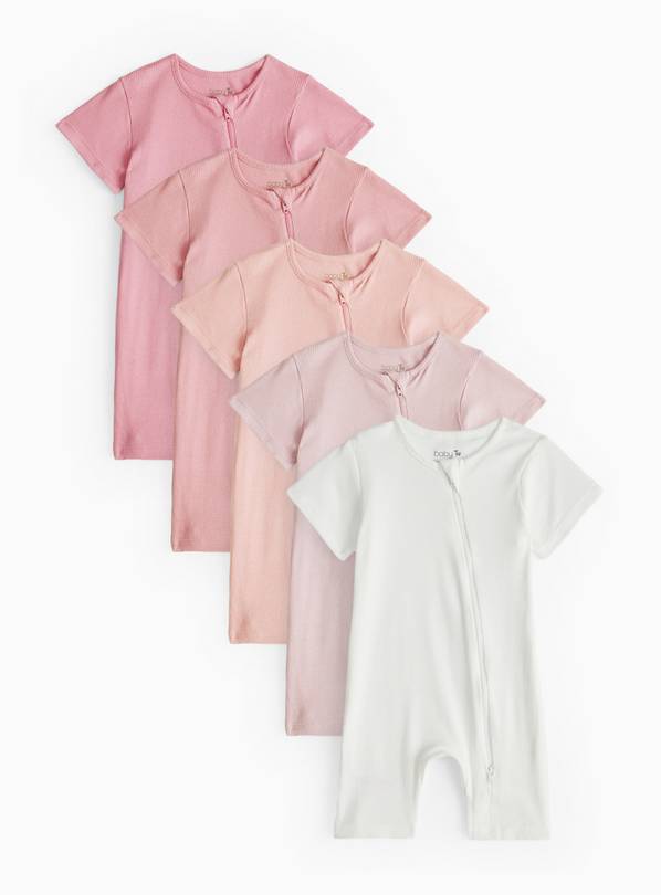 Tiny Baby Pink Rompers 5 Pack 18-24 months