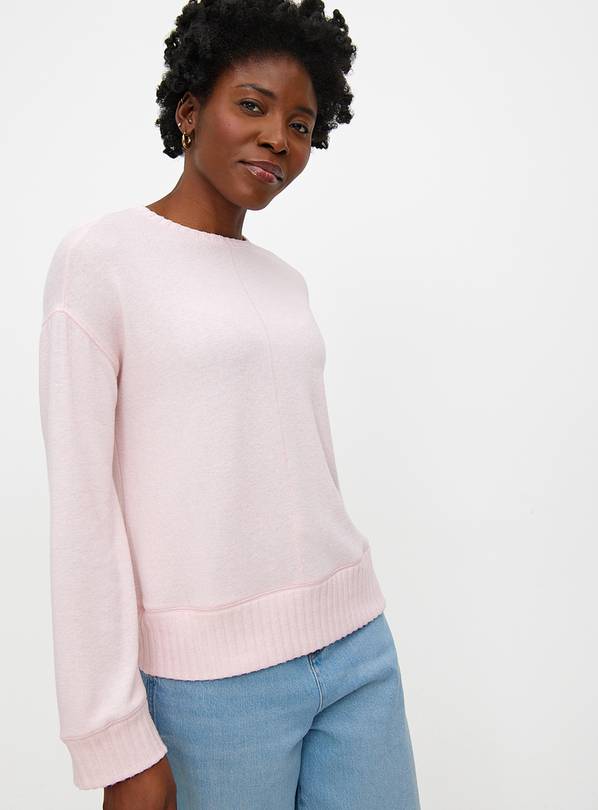 Pink Stitch Detail Soft-Touch Jumper XXL