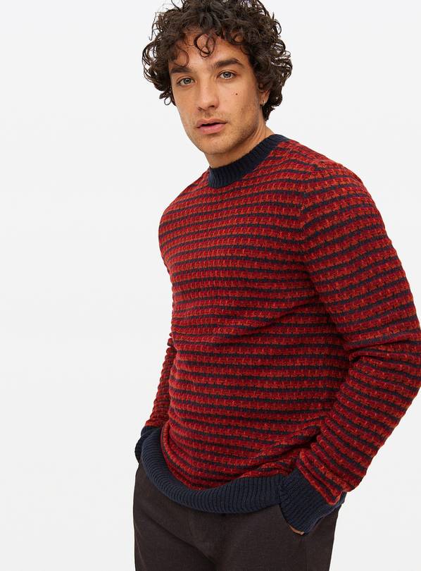Red Brick Stitch Crew Neck Jumper XL