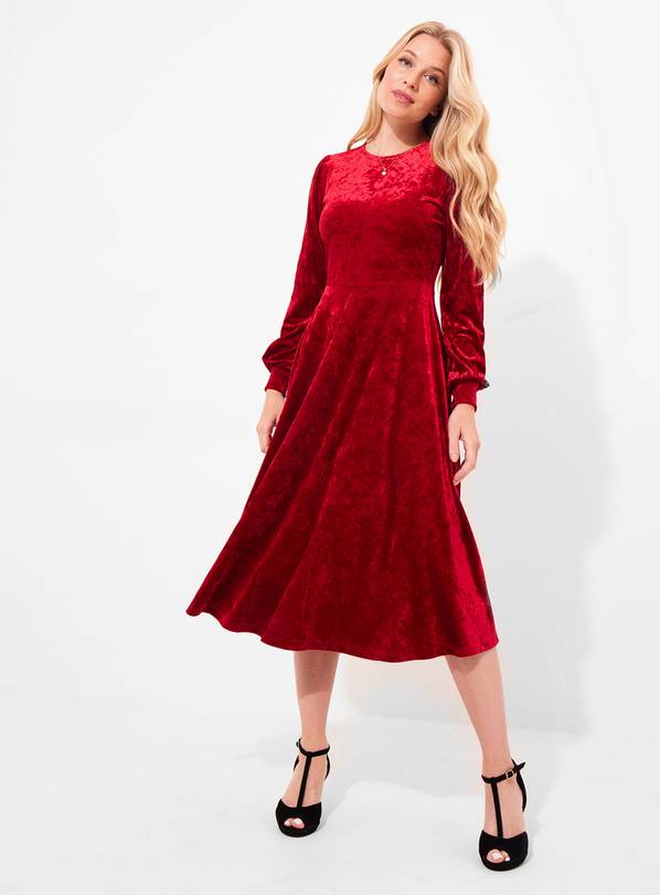 JOE BROWNS Velour Volumnious Sleeve Midi Dress 14