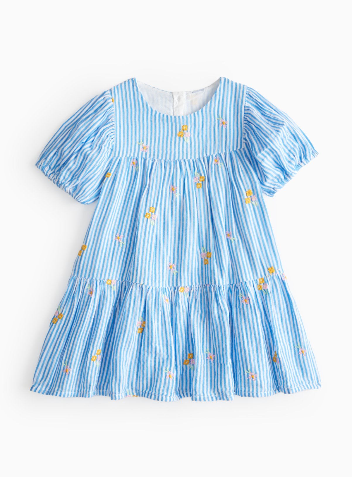 Blue Blue Stripe Floral Embroidered Woven Dress (1-2 Years) - Tu by Sainsbury's