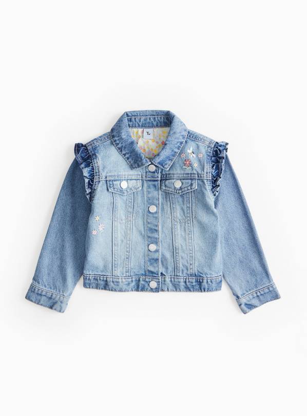 Easter Bunny Embroidered Frill Denim Jacket 6-7 years