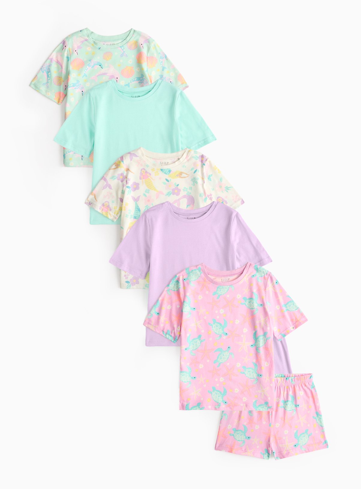 Mermaid Print Pyjamas 5 Pack (5-6 Years) - Tu by Sainsbury's