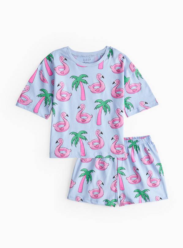 Blue Flamingo Printed Pyjama Set 10-11 years