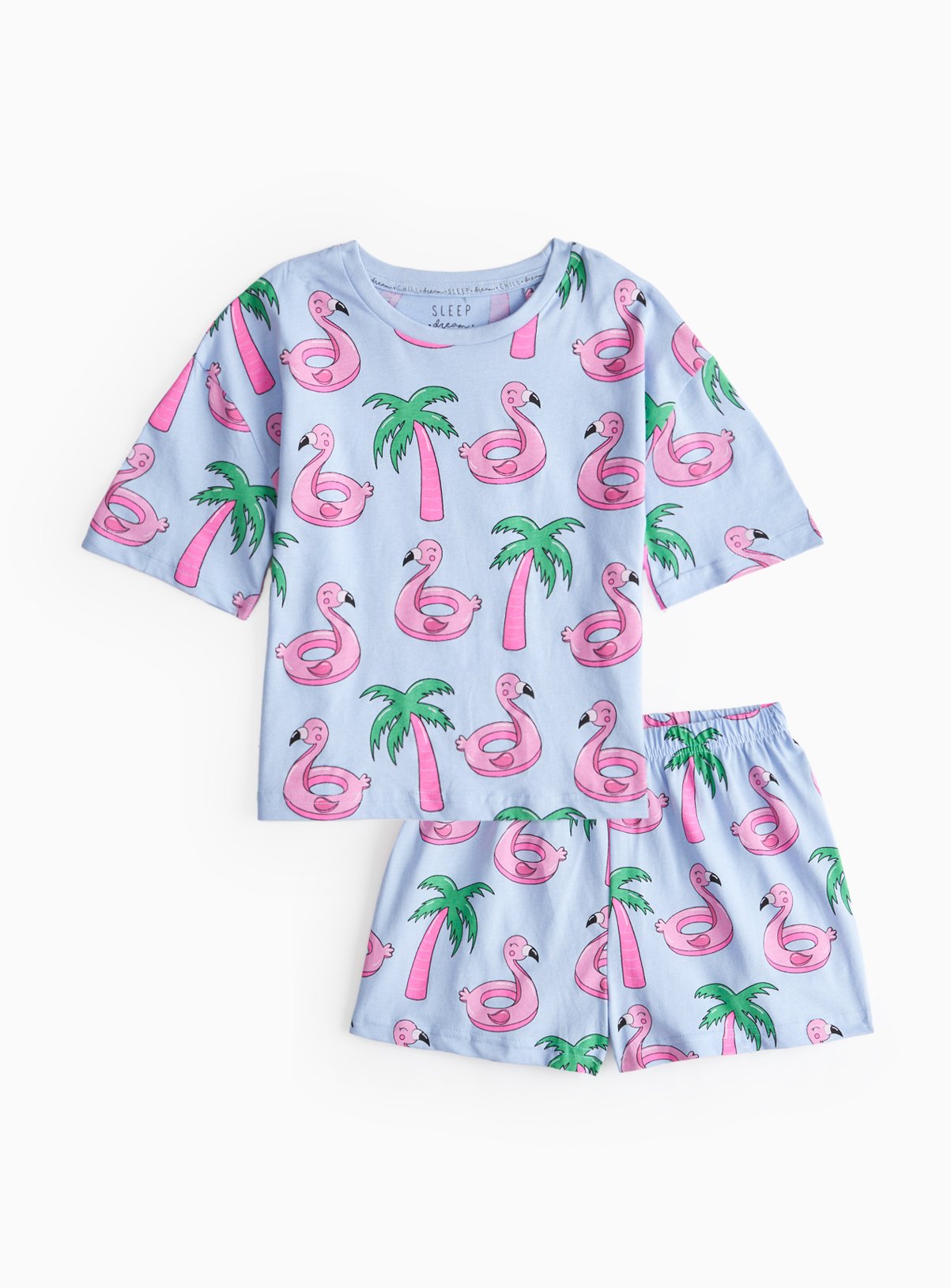 Blue Blue Flamingo Printed Pyjama Set (10-11 Years) - Tu by Sainsbury's